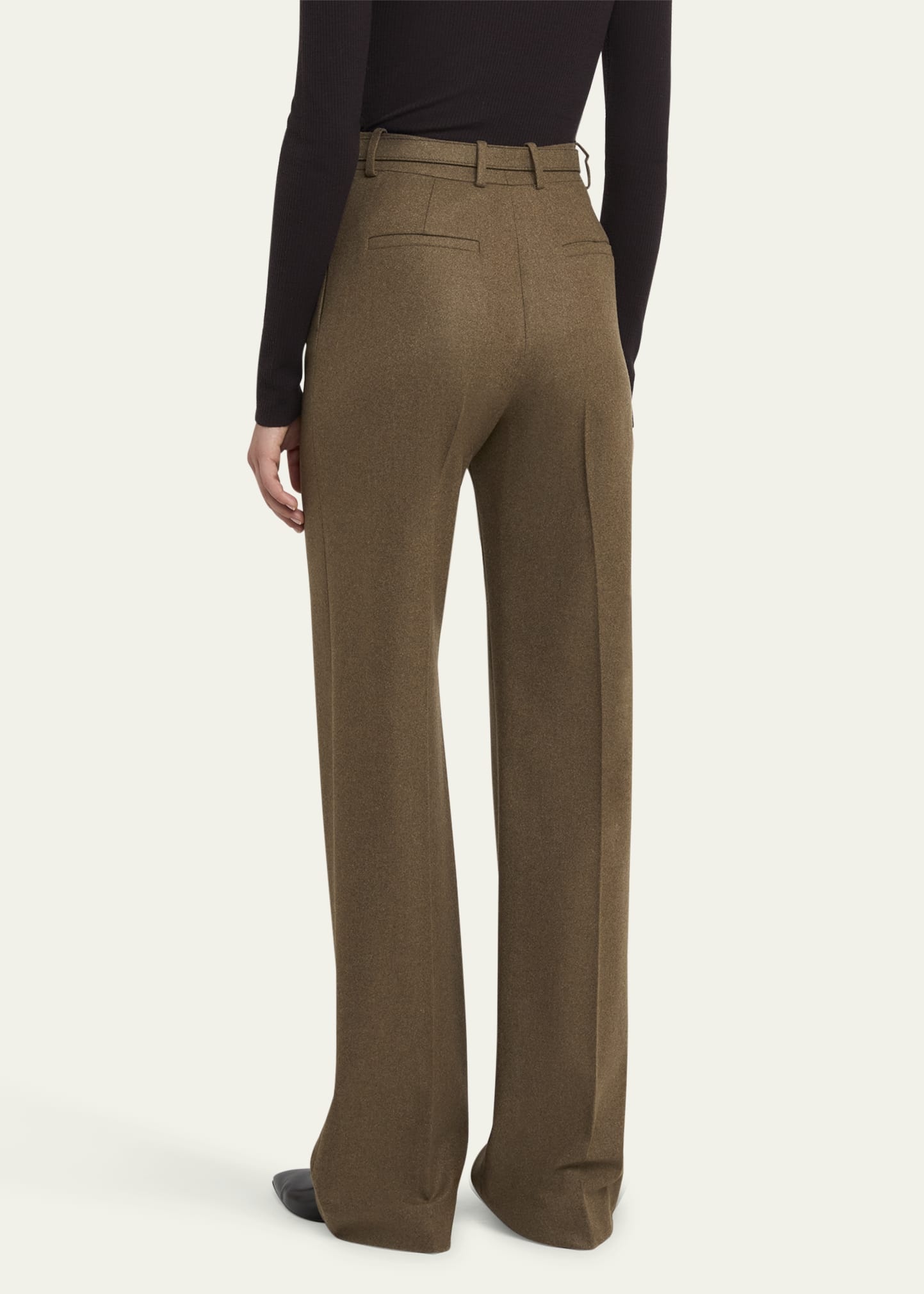 Edward Pintuck Belted Wool Cashmere Trousers - 3