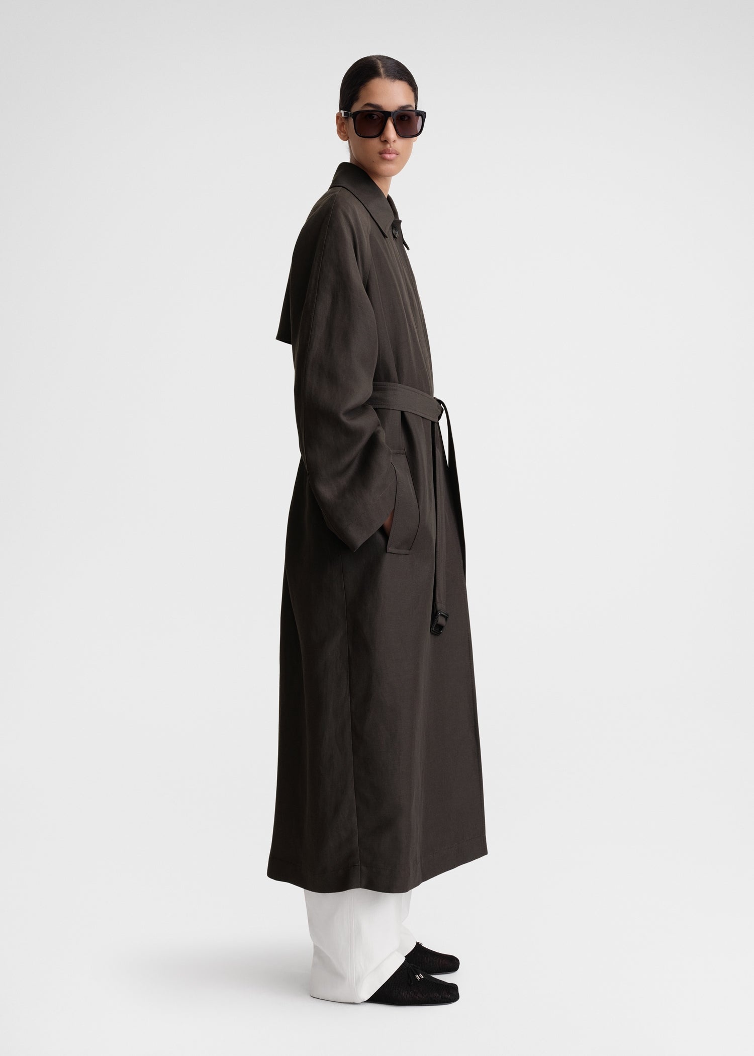 Minimalist summer coat anthracite - 3