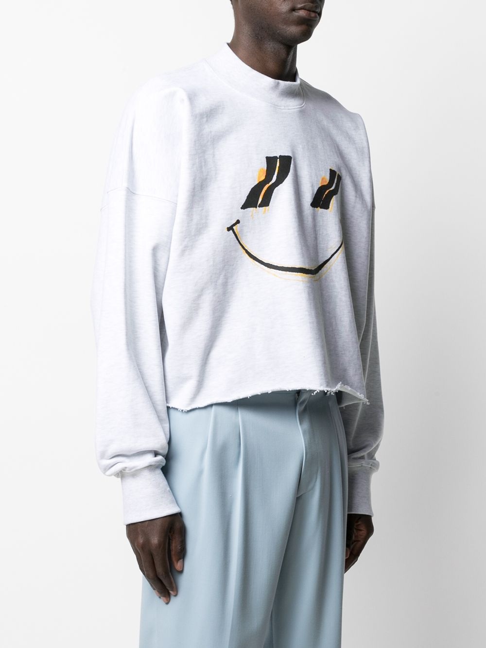 smile-print cotton sweatshirt - 3