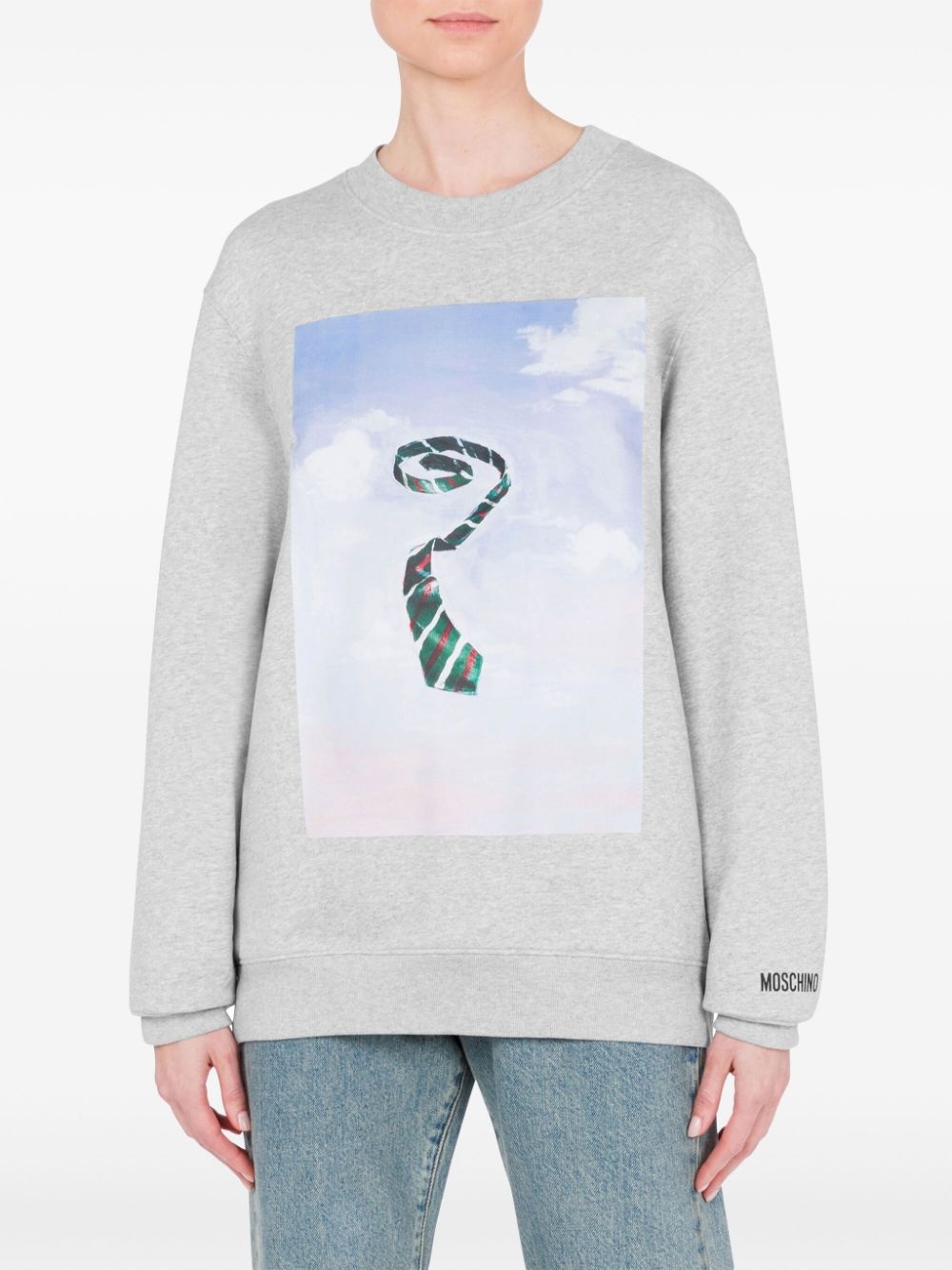 grafhic-print cotton sweatshirt - 2