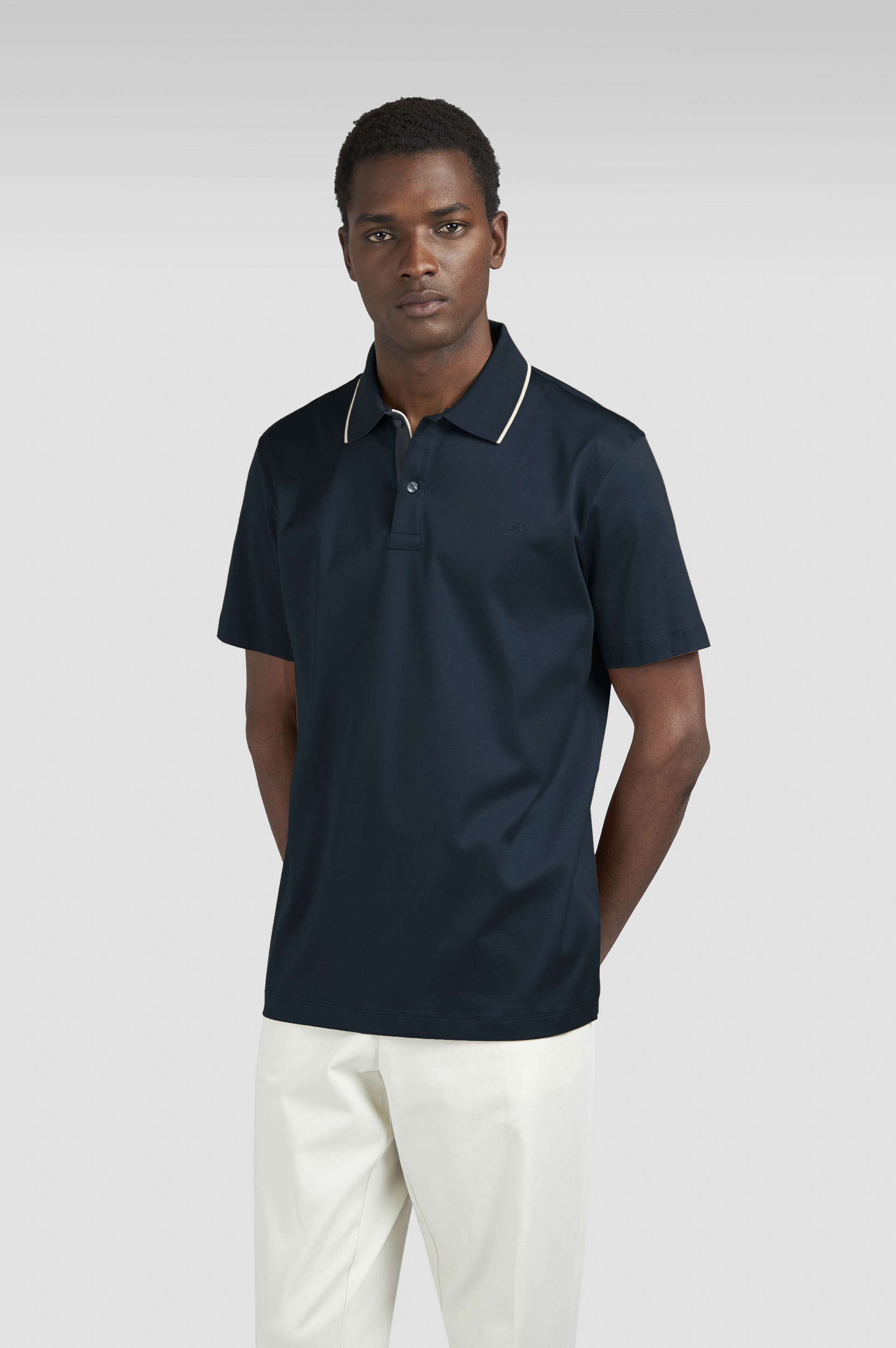 AQUA TOUCH COTTON POLO SHIRT WITH MICRO PATTERN DETAIL ON THE COLLAR - 6