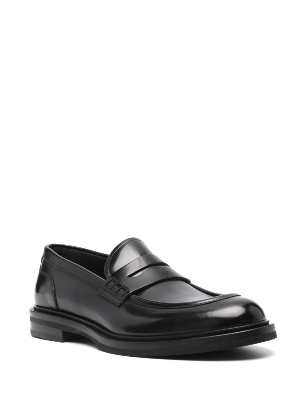 brushed leather loafers - 2
