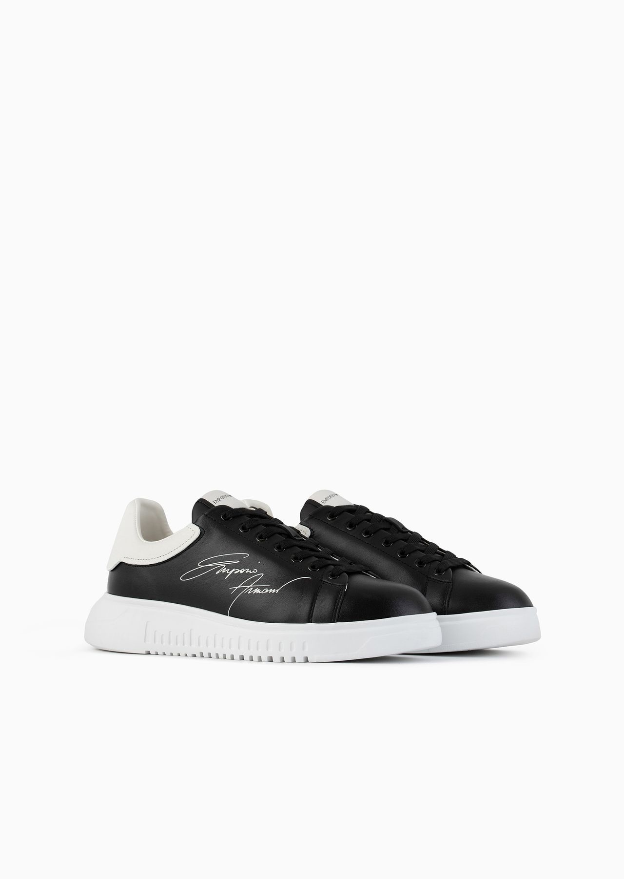 Leather sneakers with signature logo and knurled sole - 2