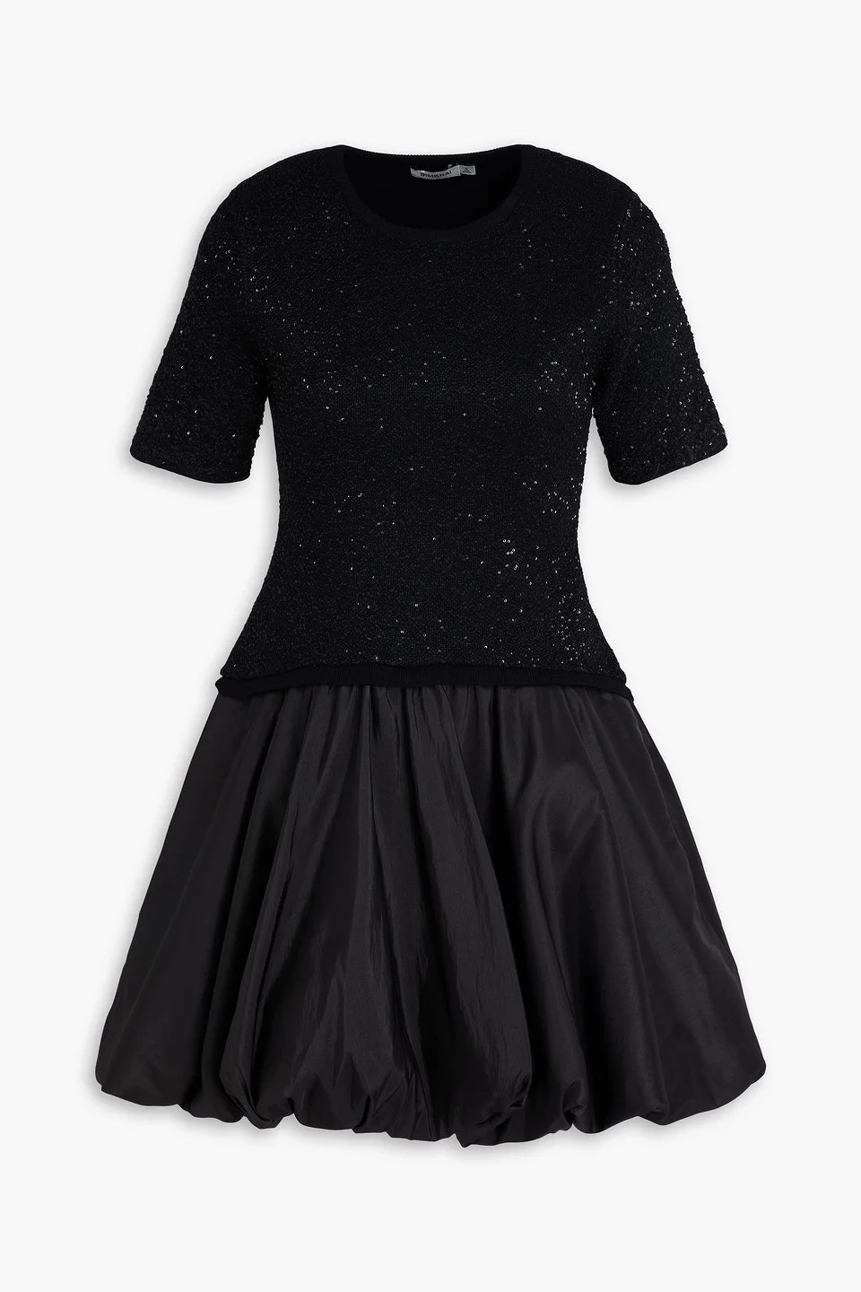 Kenz sequin-embellished knit-paneled taffeta mini dress - 1