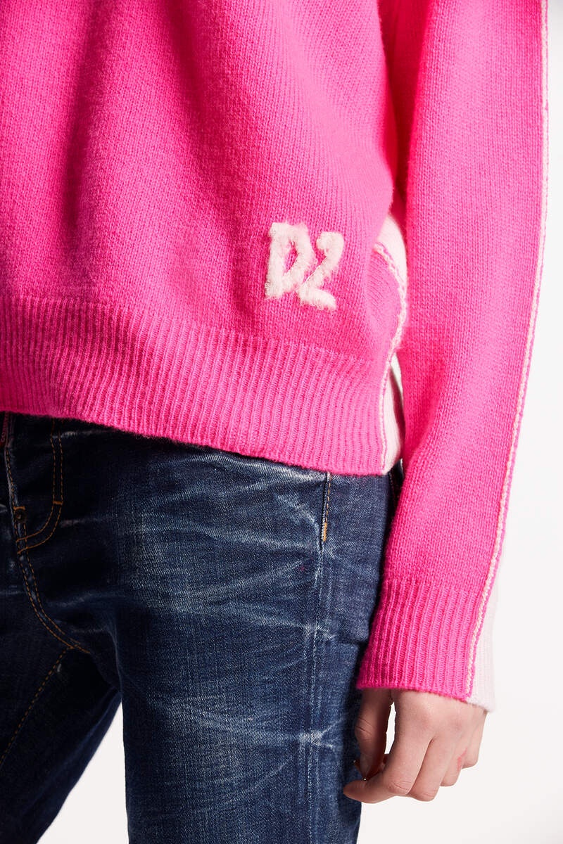 CONTRAST COLOR CREWNECK KNIT - 4