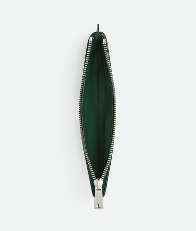 Bottega Veneta Intrecciato check bicolor leather pencil case with dragon crest detail outlook