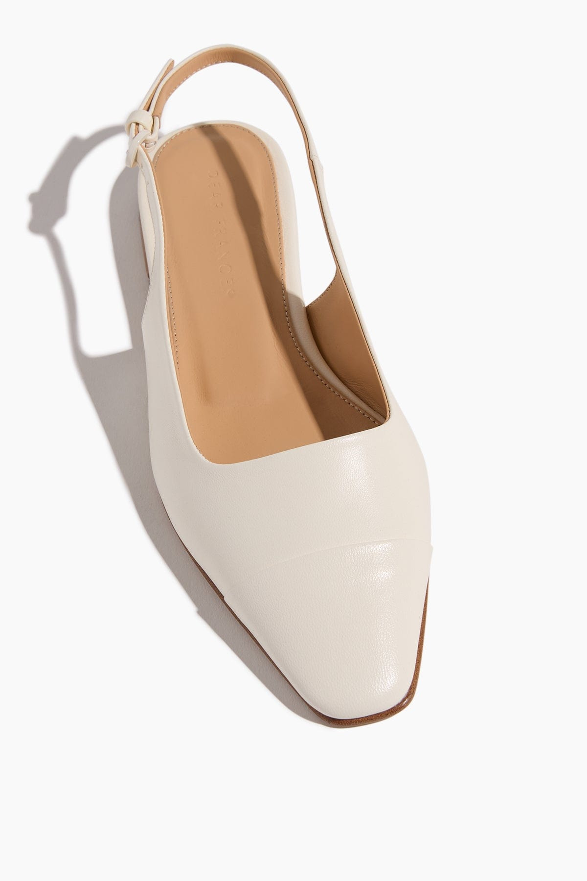 Tia Slingback with Toe Cap in White - 4