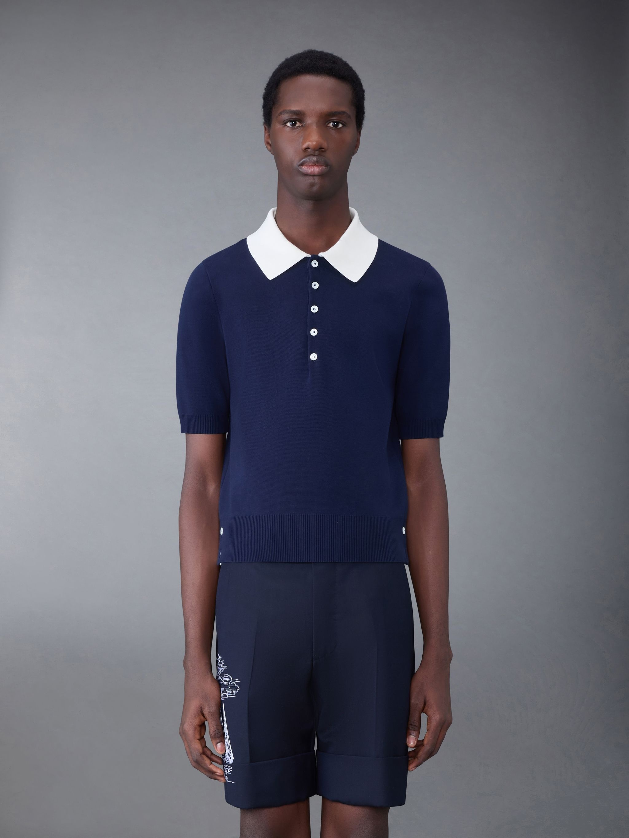 Cotton Milano Contrast Short Sleeve Polo - 1