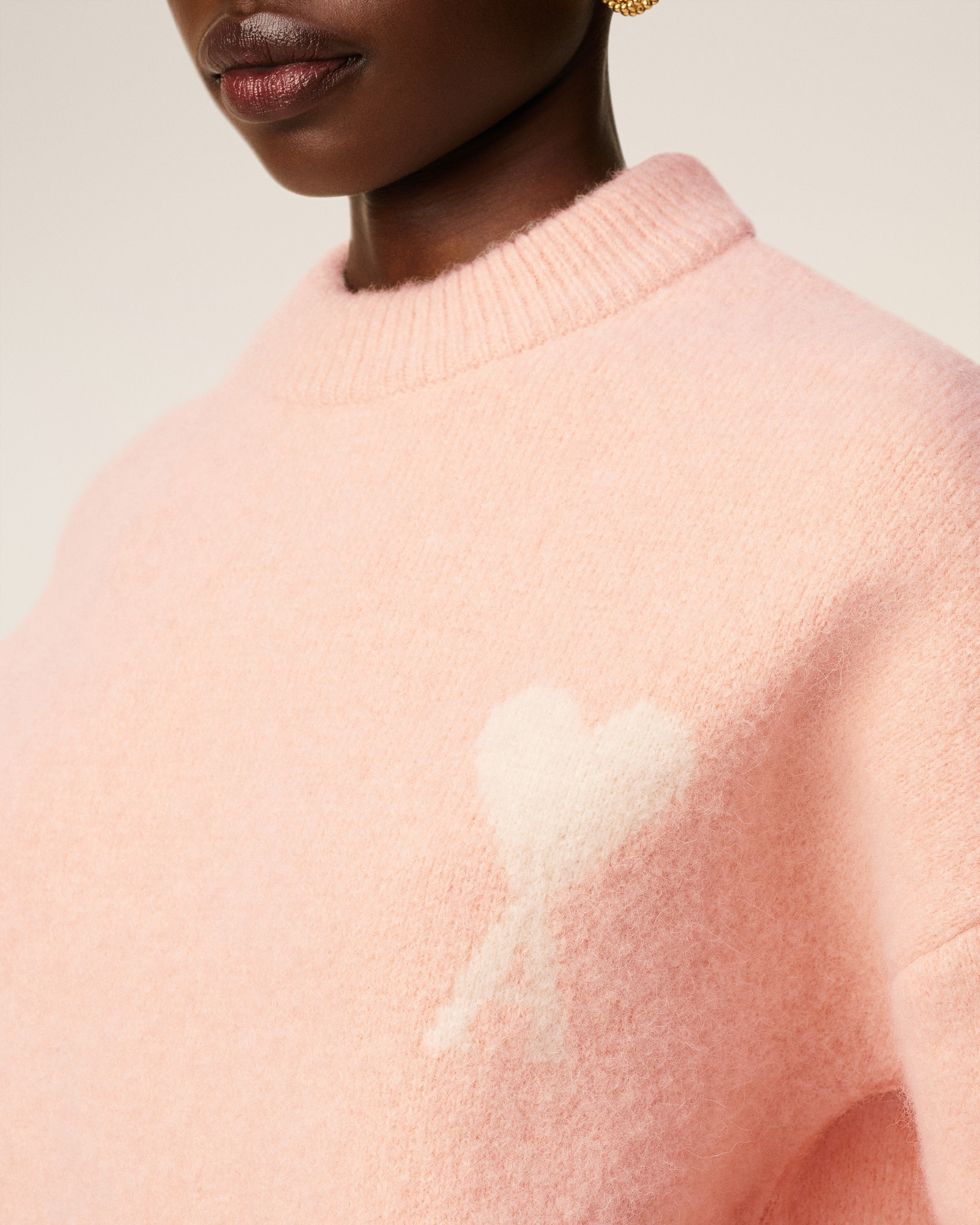 PINK ALPACA AMI DE COEUR CREWNECK SWEATER - 4
