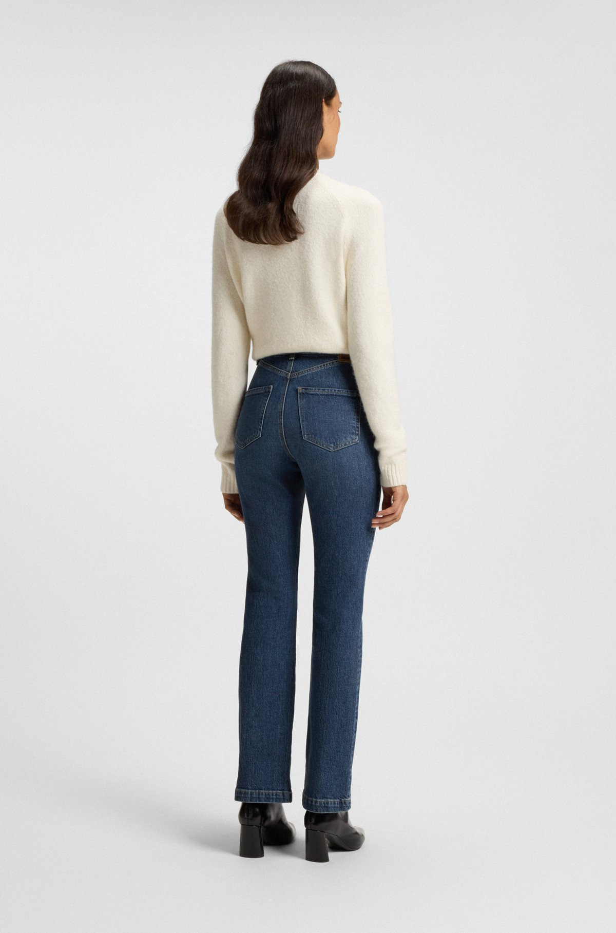 WIDE-LEG JEANS IN BLUE COMFORT-STRETCH DENIM - 4
