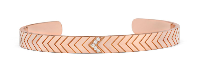 ROSE GOLD DIAMOND CHEVRON CUFF - 3