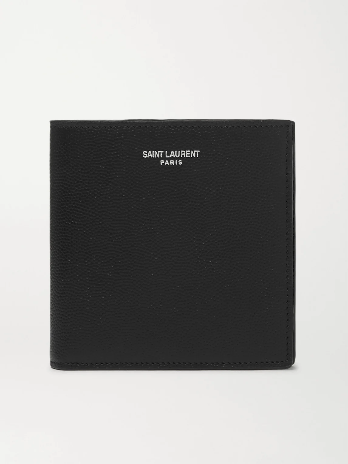 Logo-Print Pebble-Grain Leather Billfold Wallet - 1