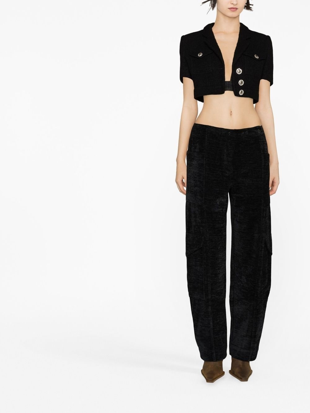 chenille tapered trousers - 2