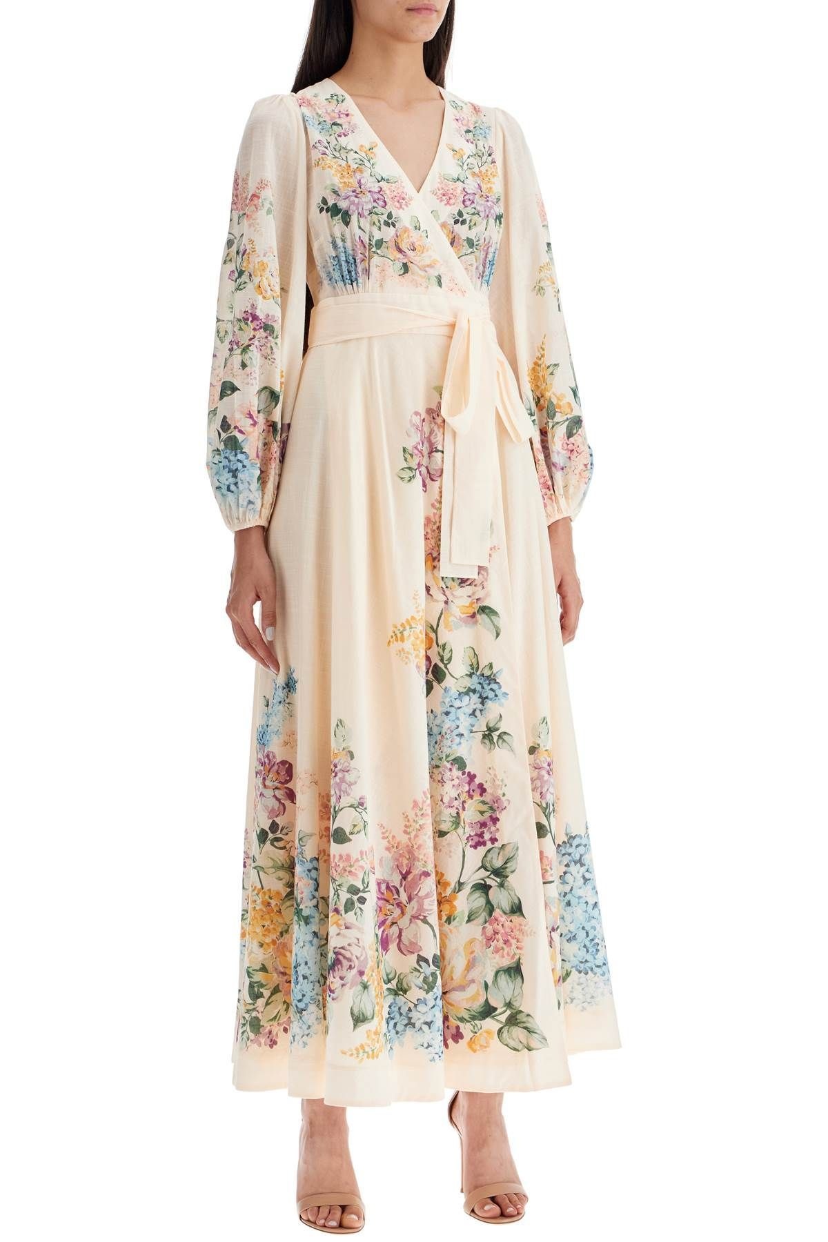 パーティードレス ZIMMERMANN halliday midi wrap dress with pockets 1408DSS241 Zimmermann HALLIDAY MIDI WRAP DRESS WITH POCKETS