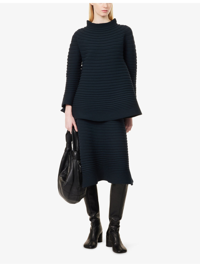 Pleats Please Issey Miyake Bounce High-Neck Knitted Top outlook