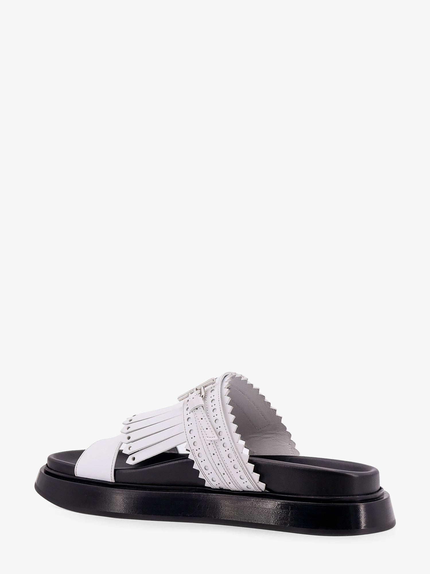 Leather Sandals With Leather Fringe - 3