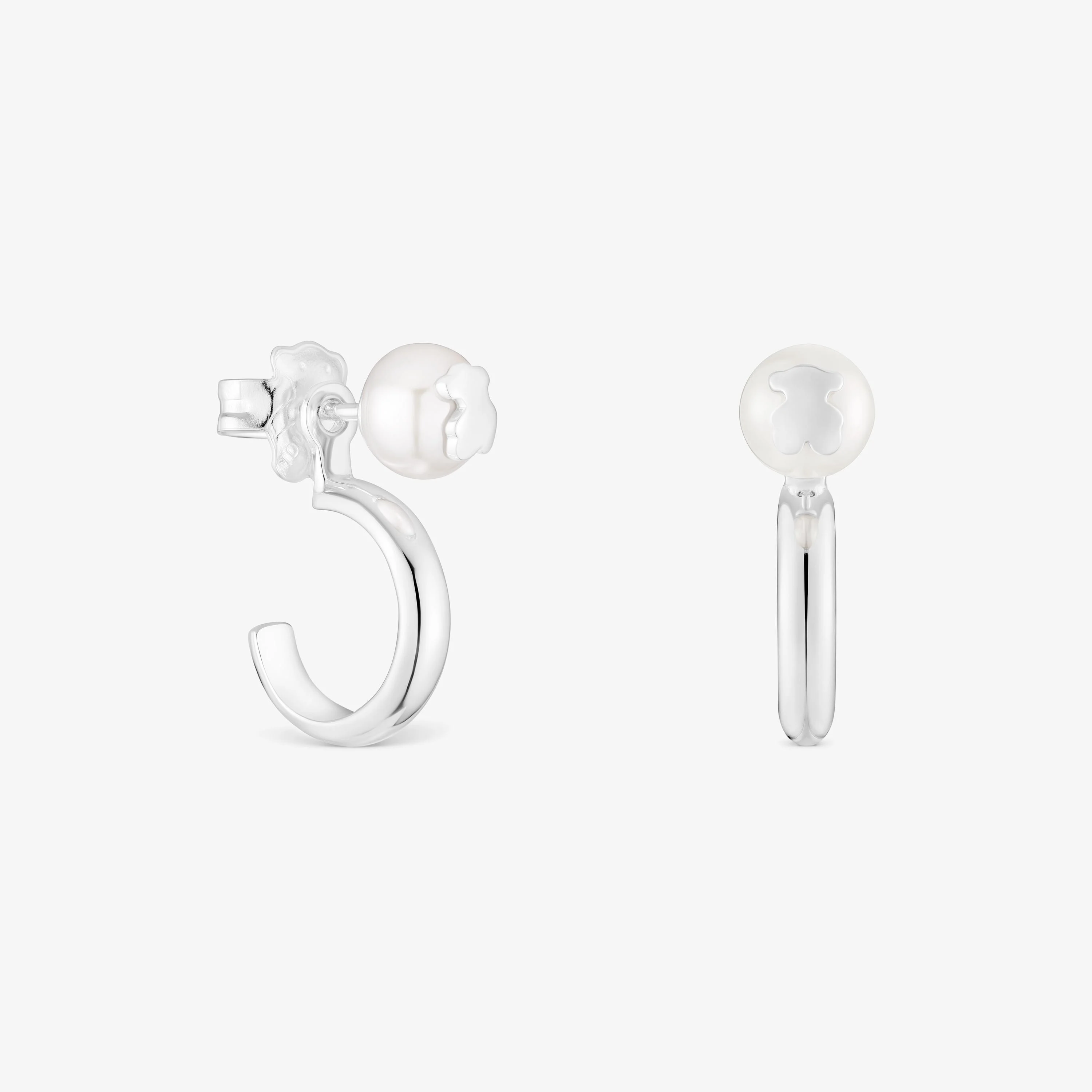 Silver and cultured pearl Hoop earrings TOUS Icon Pearl - 1