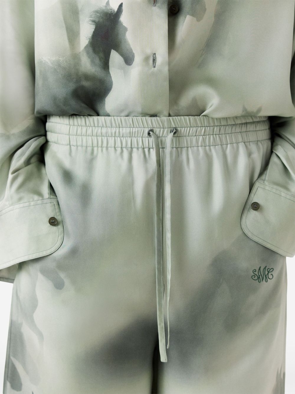 horse-print palazzo trousers - 6