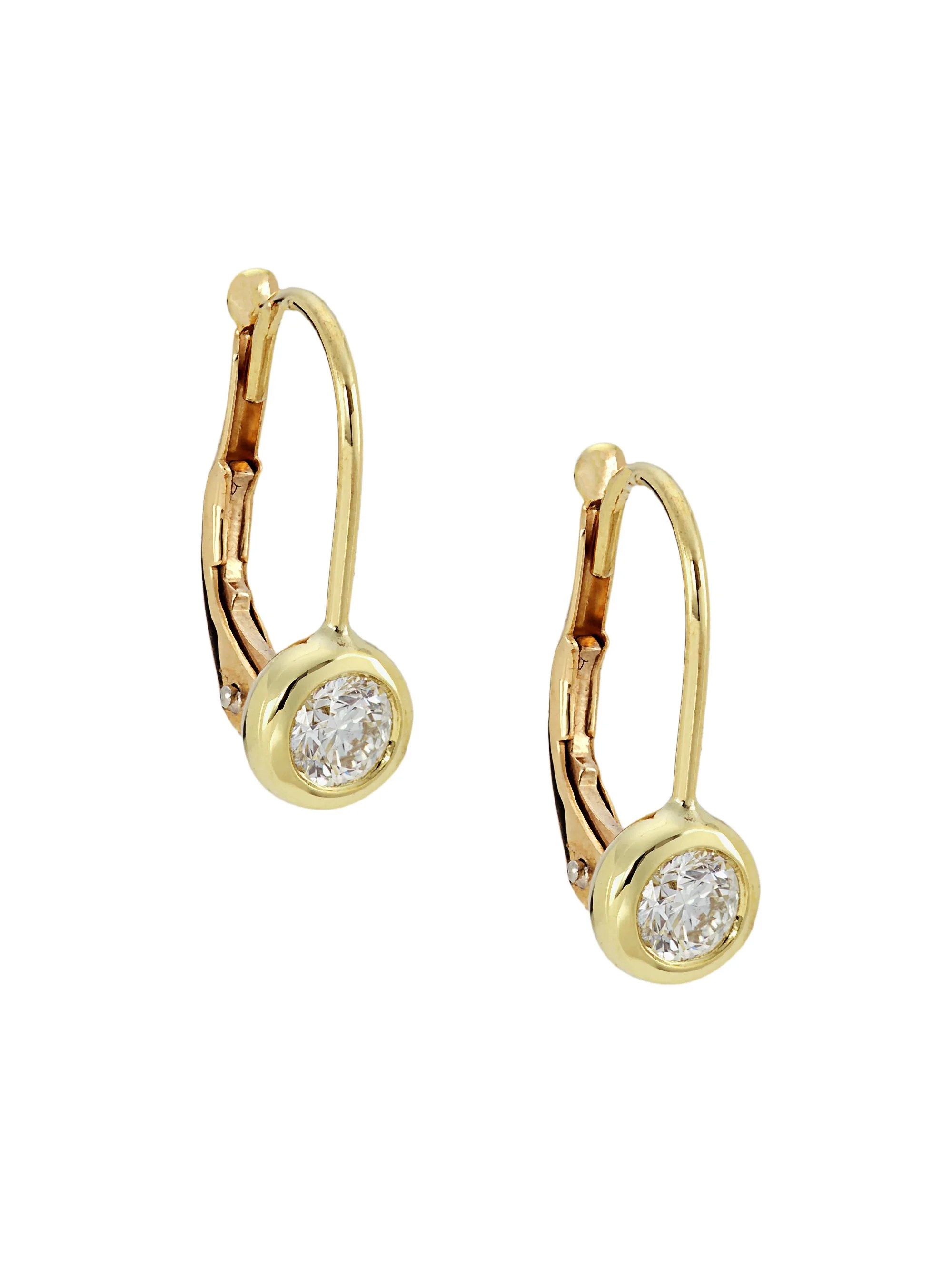 Women's 18K Yellow Gold & Diamond Drop Earrings - 1