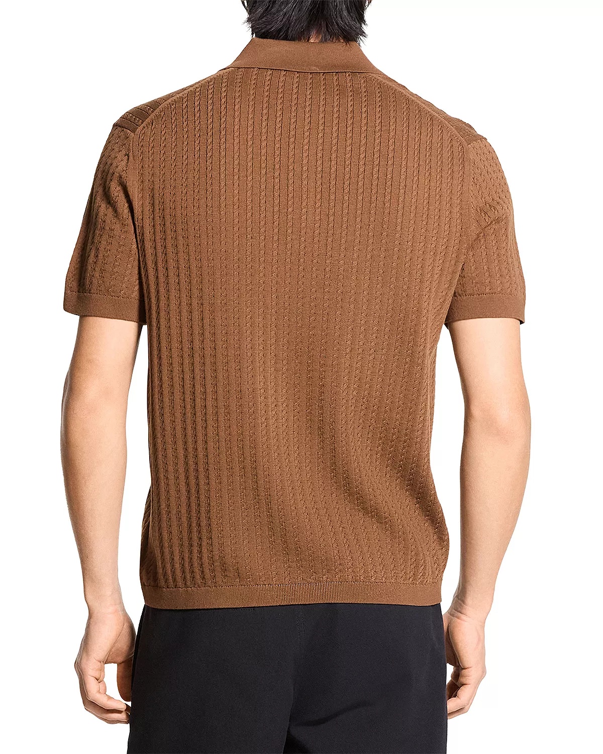 Short Sleeve Cable Polo - 6