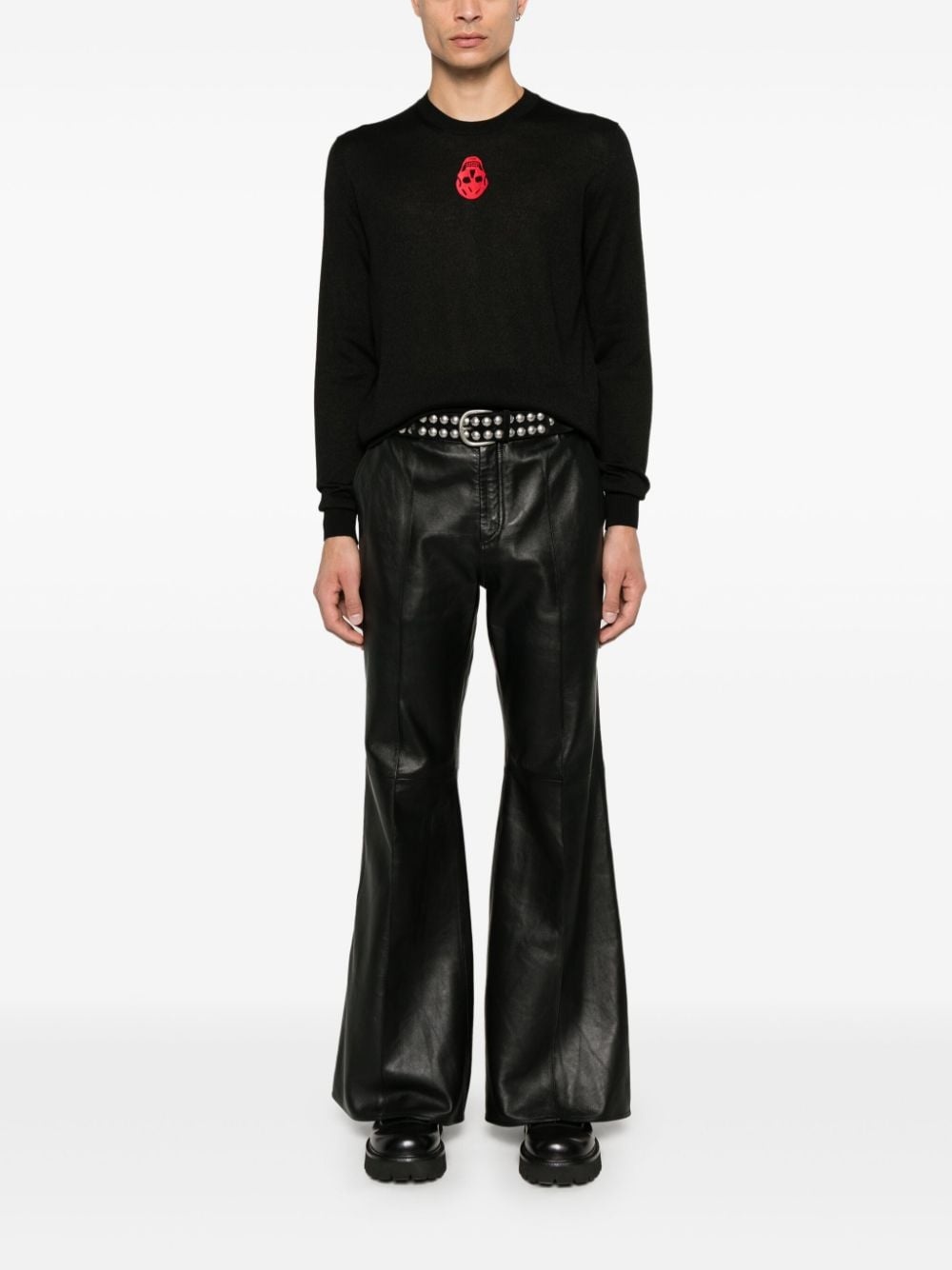 inverted skull-embroidered sweater - 2
