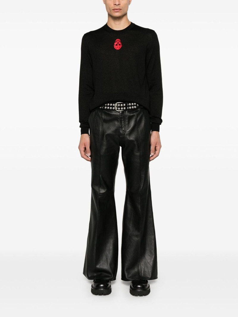 Alexander McQueen inverted skull-embroidered sweater outlook