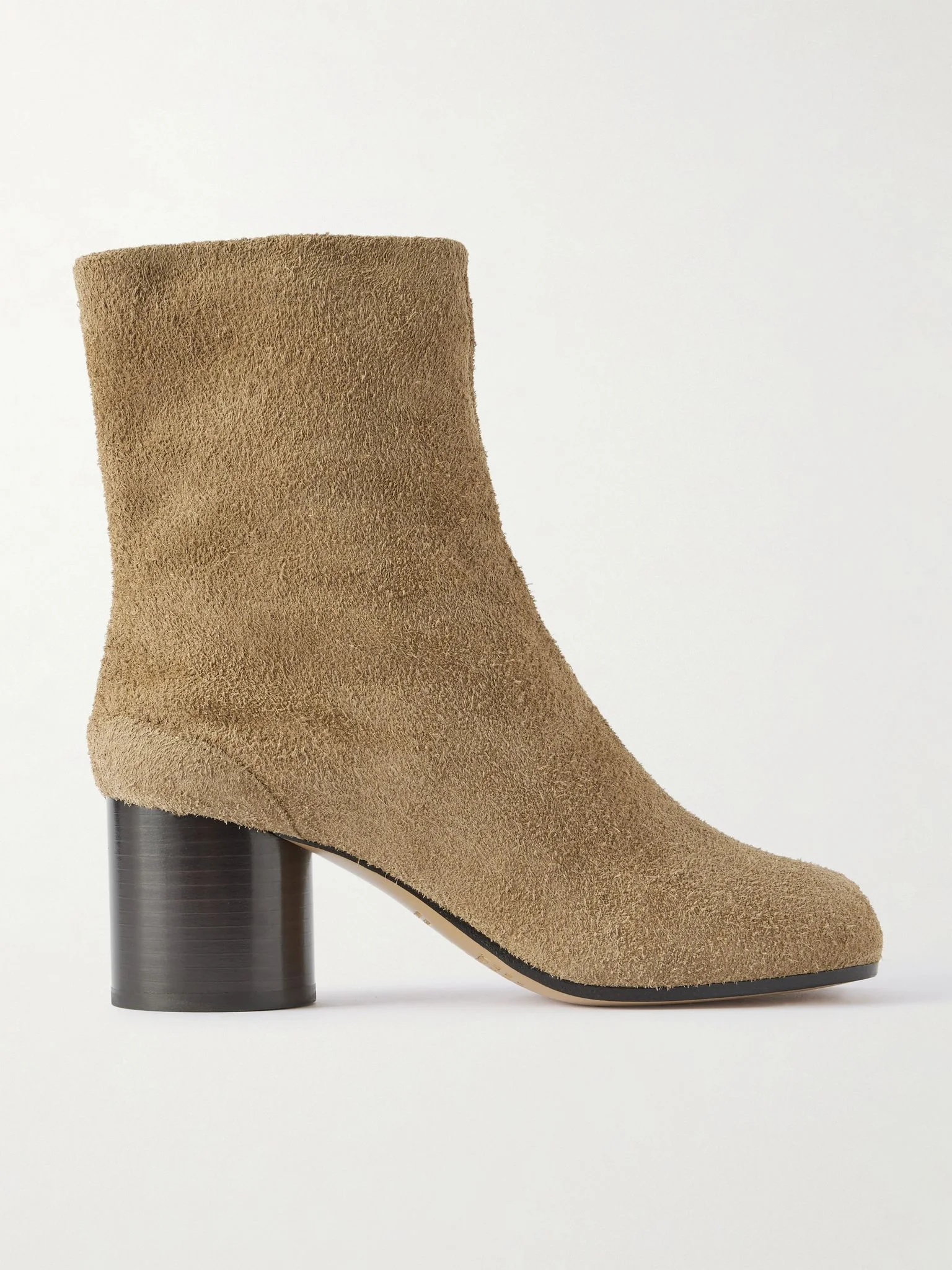 Tabi split-toe suede ankle boots Camel - 1