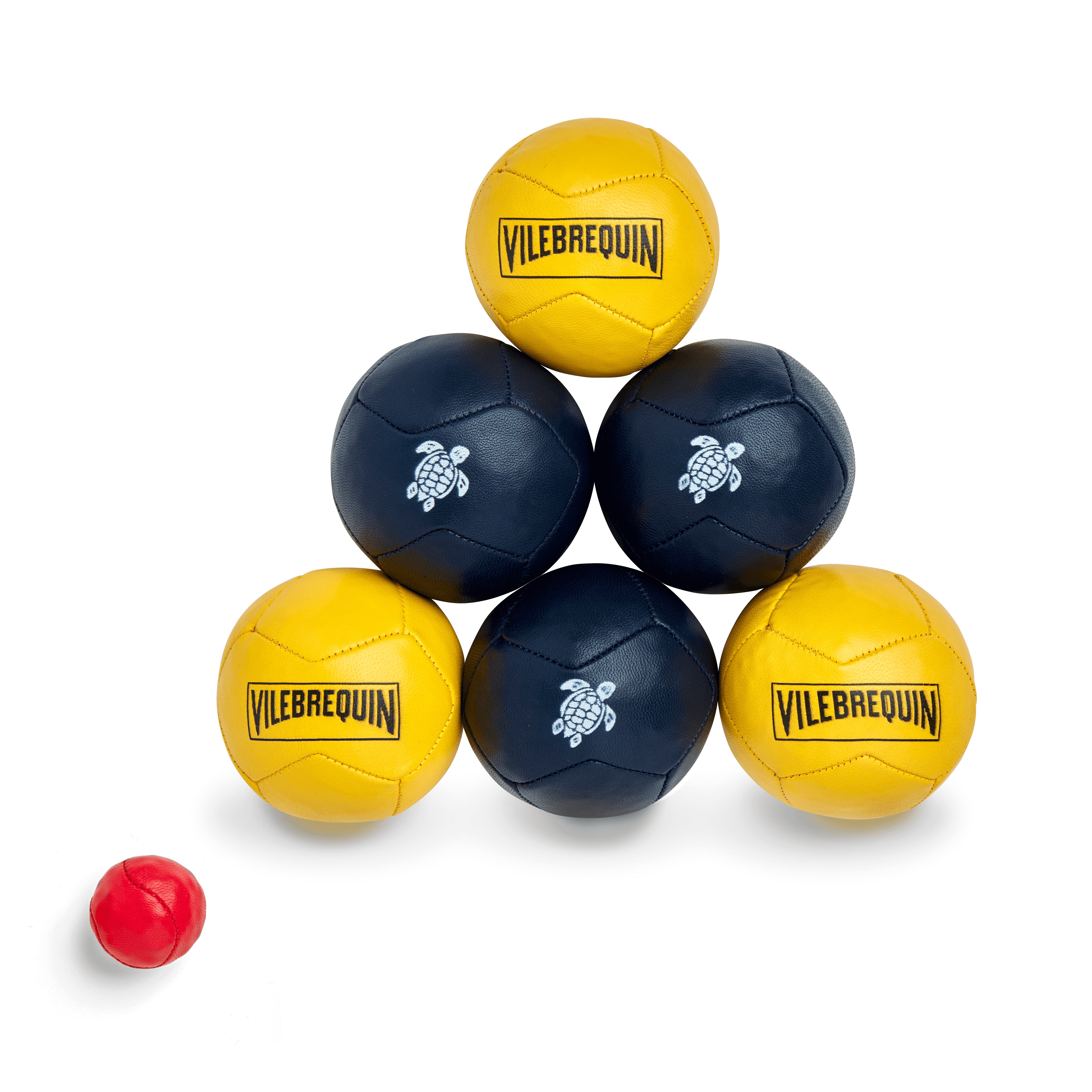Navy Blue Recycled Leather Petanque Boules - Vilebrequin x La Mariole - 1