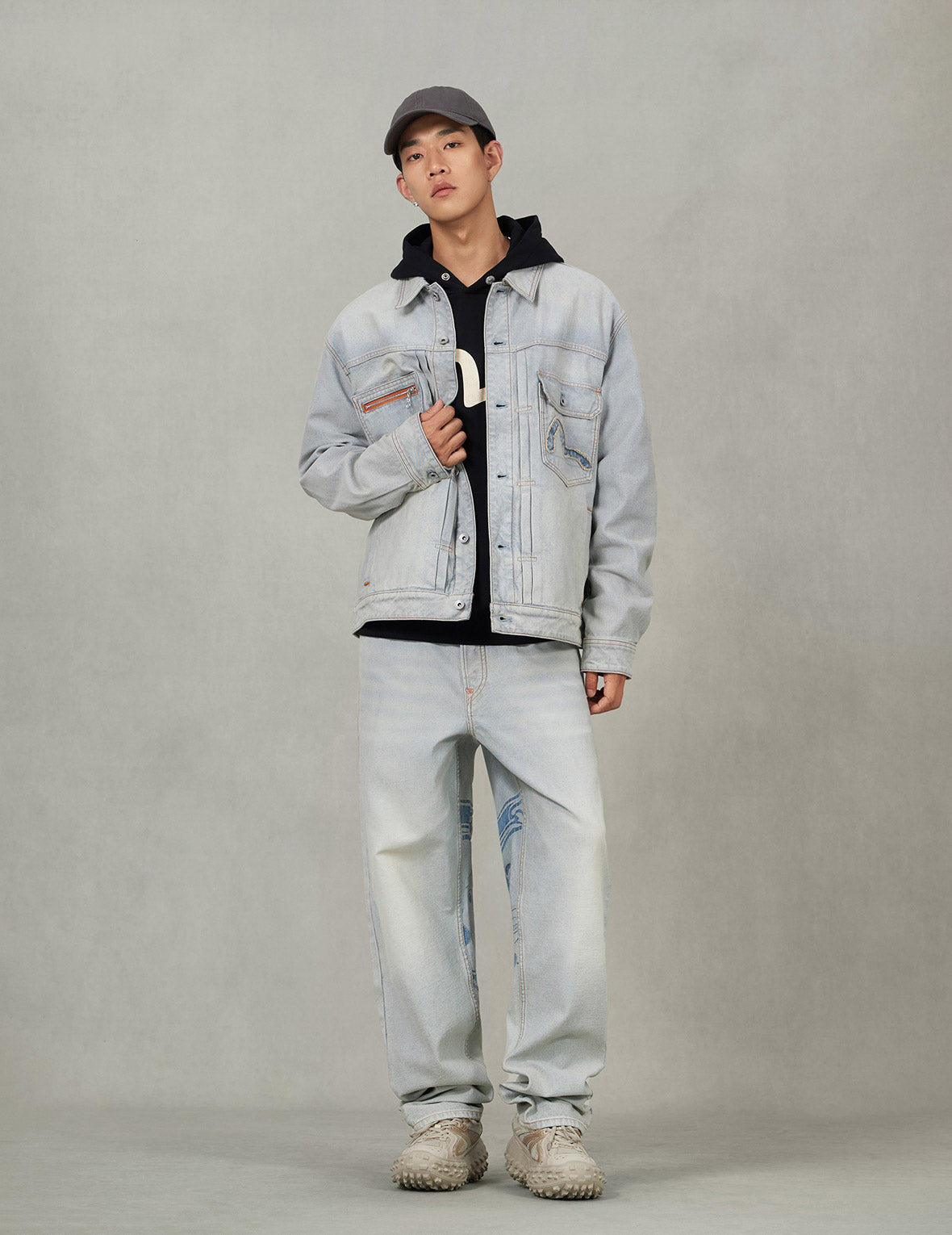 Godhead Jacquard Relax Fit Denim Jacket - 5
