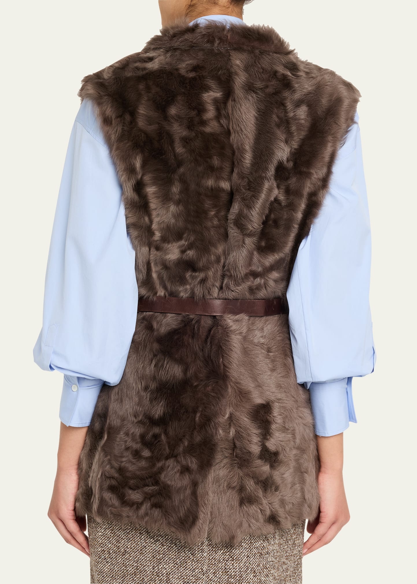 Capretta Lamb Shearling Belted Vest - 3