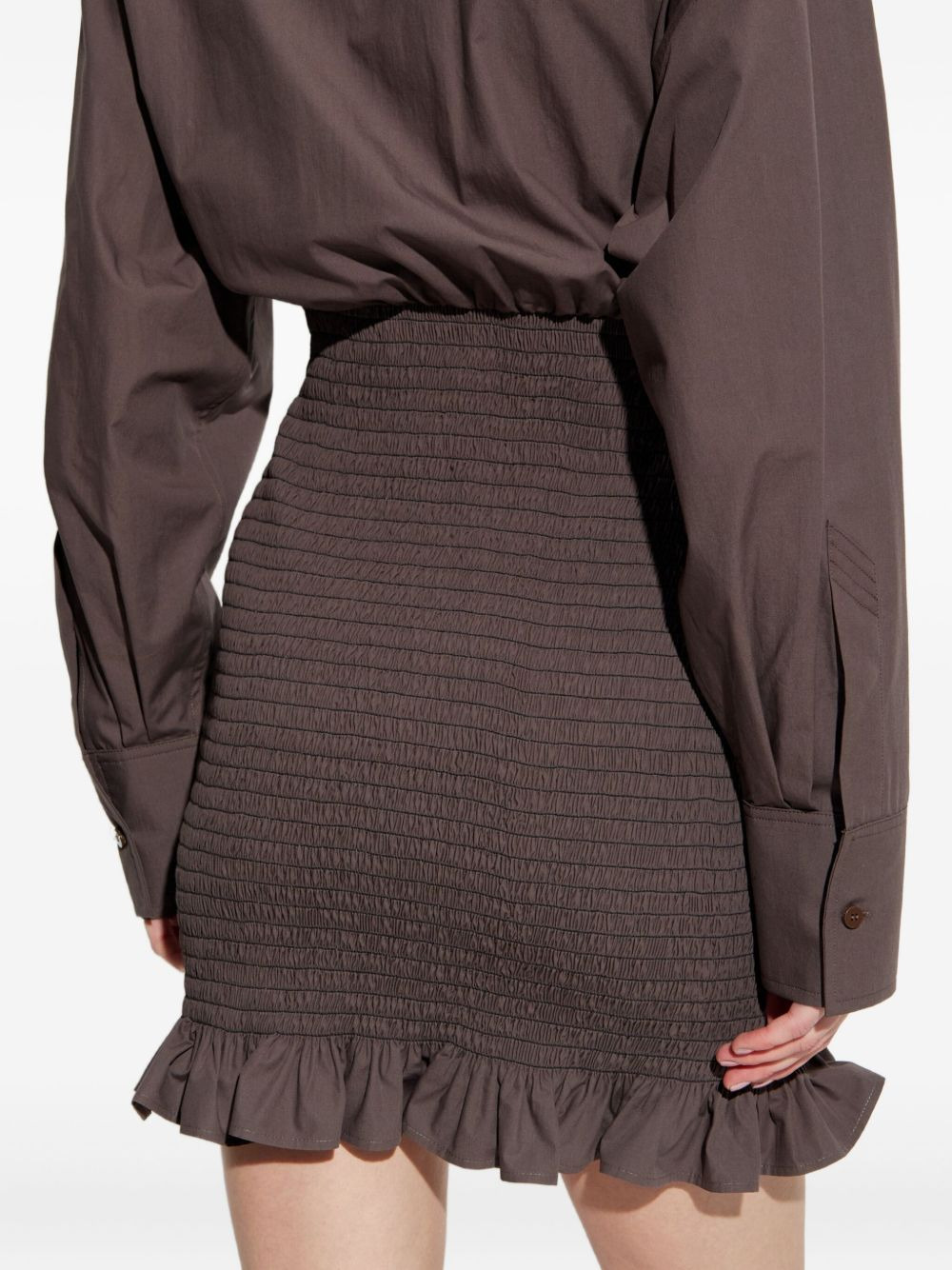 smocked ruffled mini dress - 4