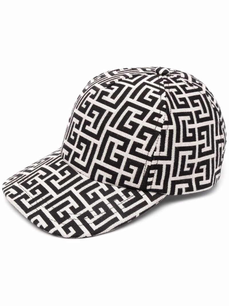 monogram print baseball hat - 1