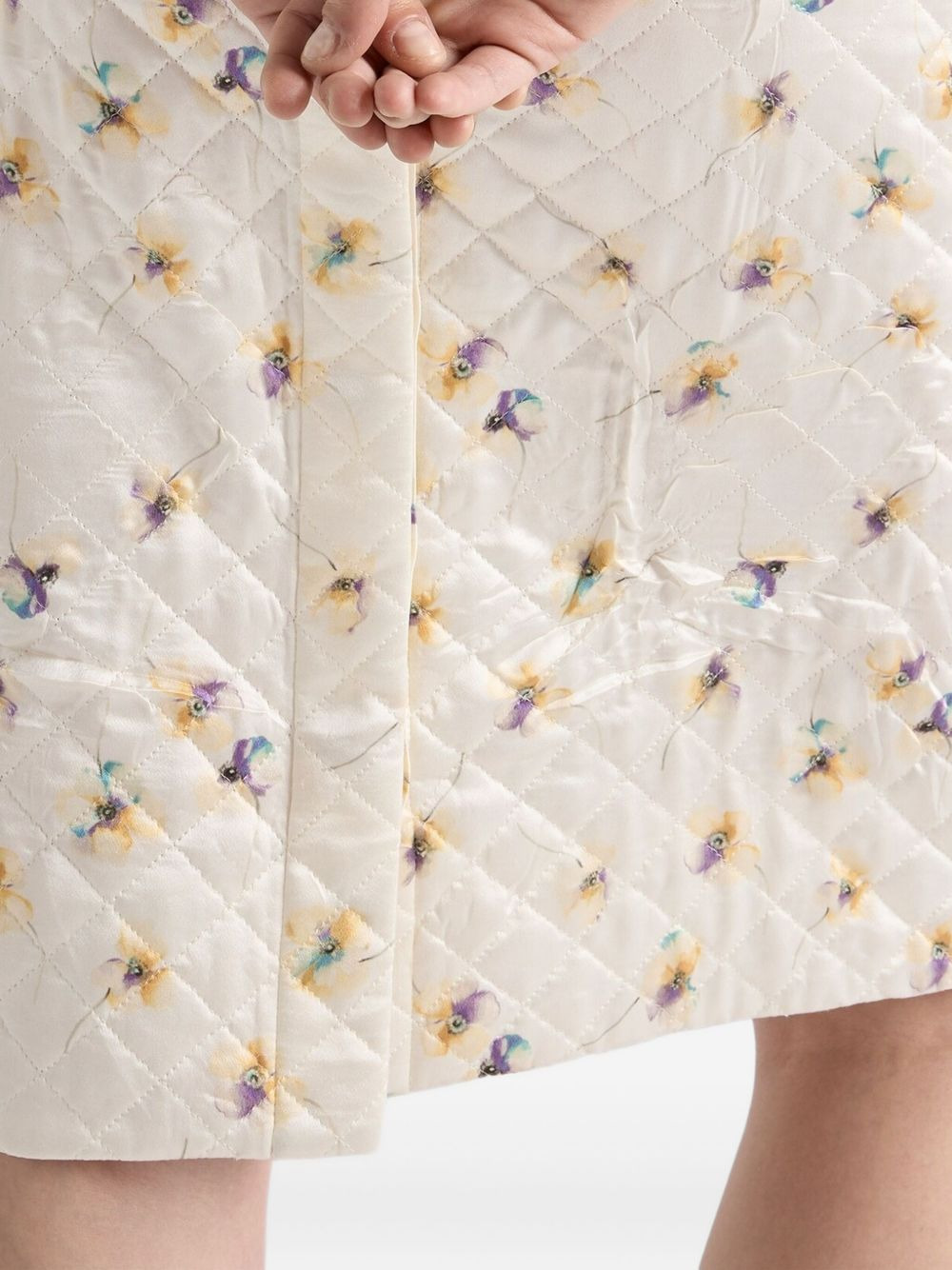 floral quilted short skirt - 5