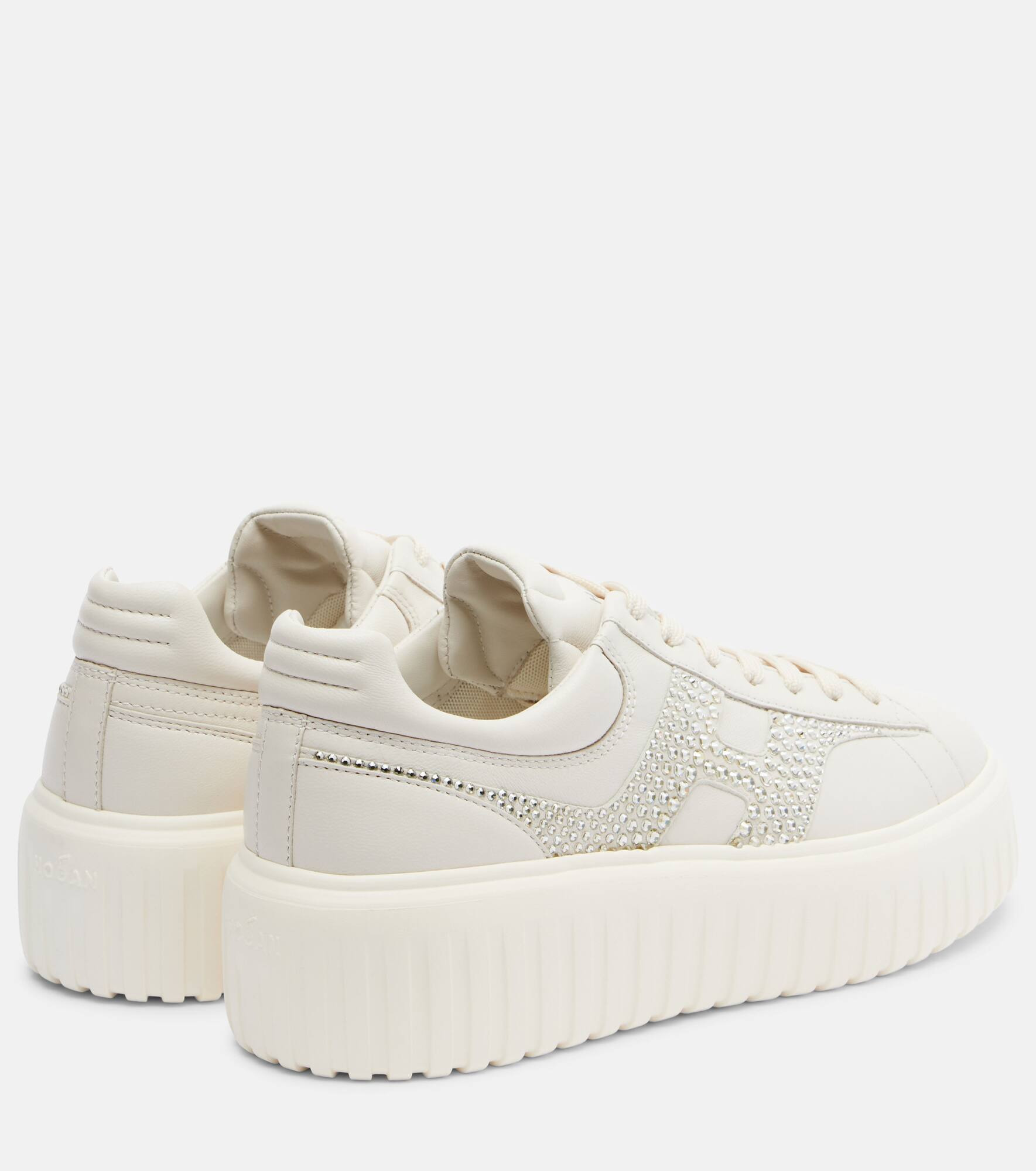 H-Stripes embellished leather sneakers - 2