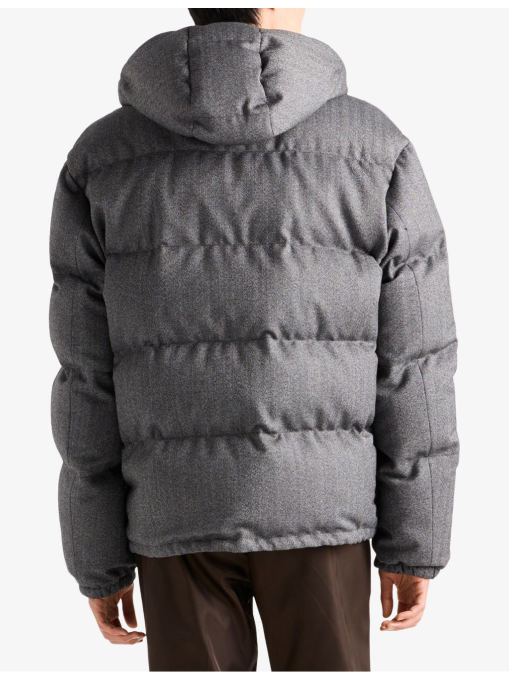 Logo-Plaque Hooded Wool Shell-Down Jacket - 4
