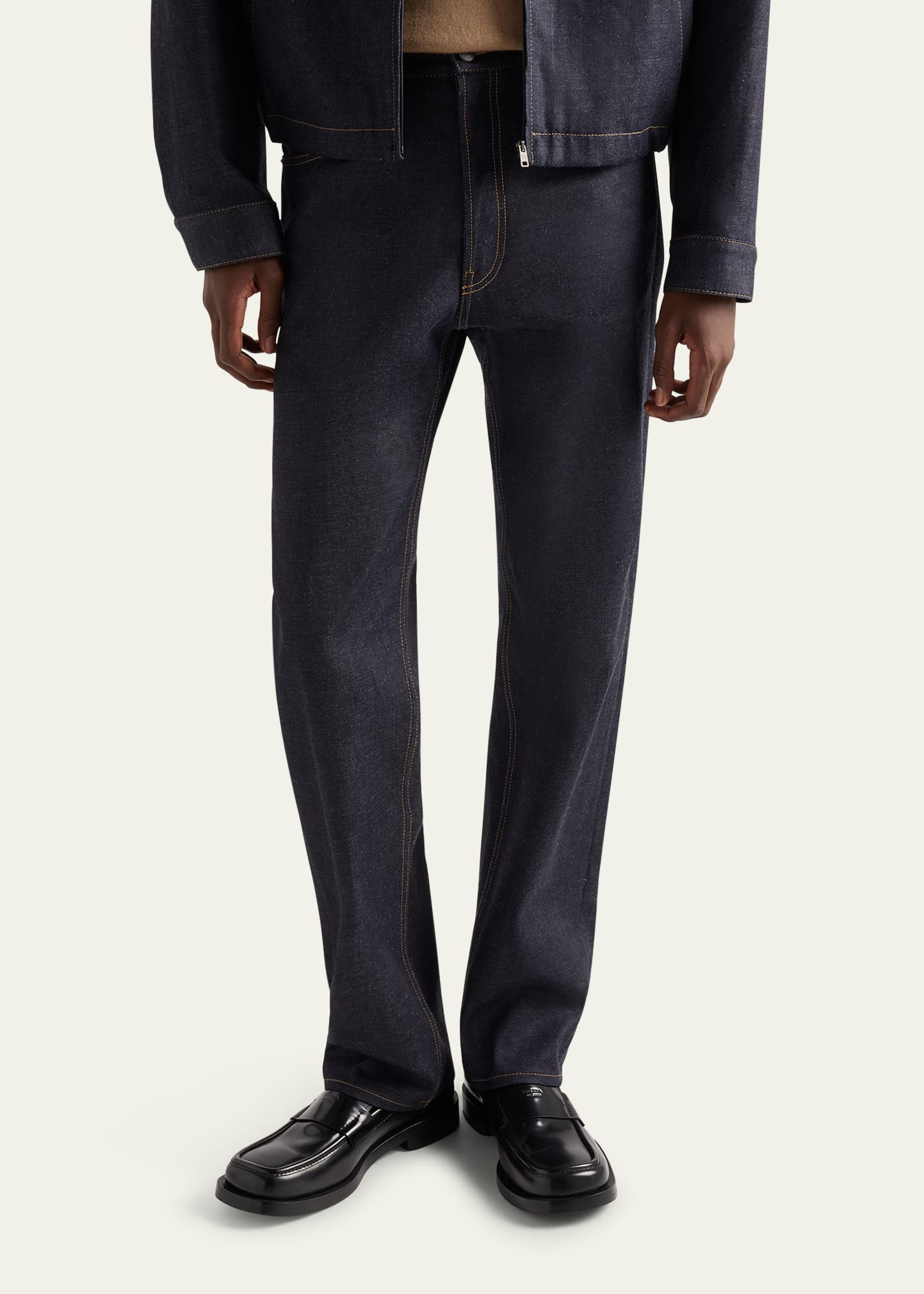 Men's Raw Denim Straight Leg Jeans - 4