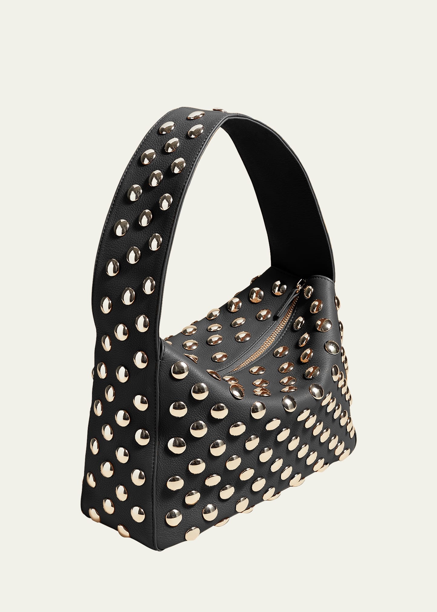 Elena Studded Leather Shoulder Bag - 3