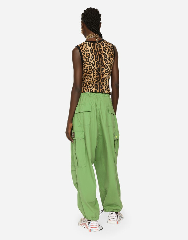 Leopard-print jersey tank top 5