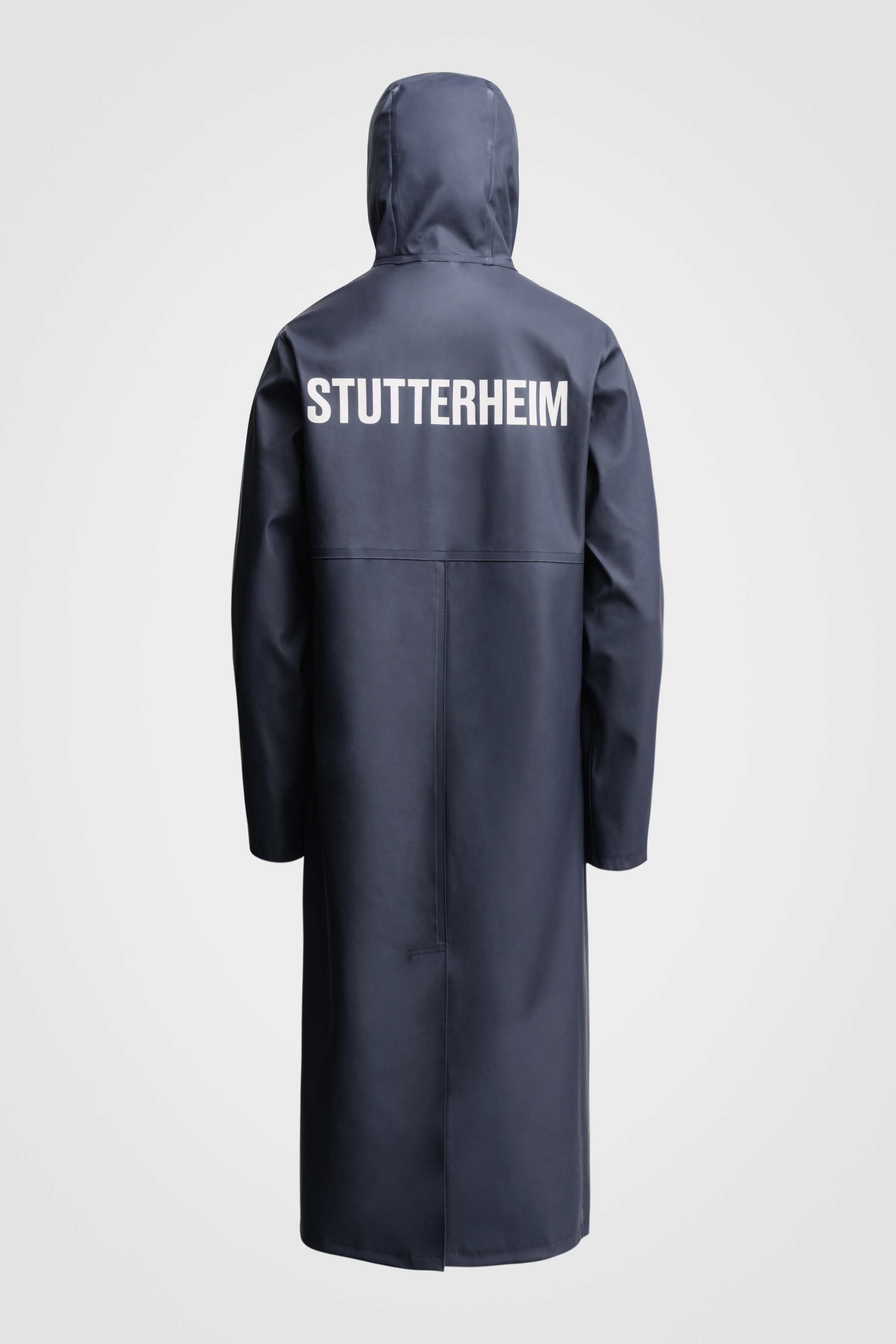 Stockholm Long Print Raincoat Navy - 6