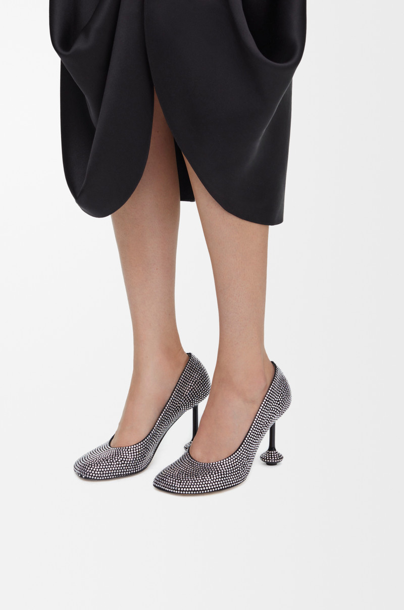 Loewe Toy pump in suede and allover rhinestones outlook