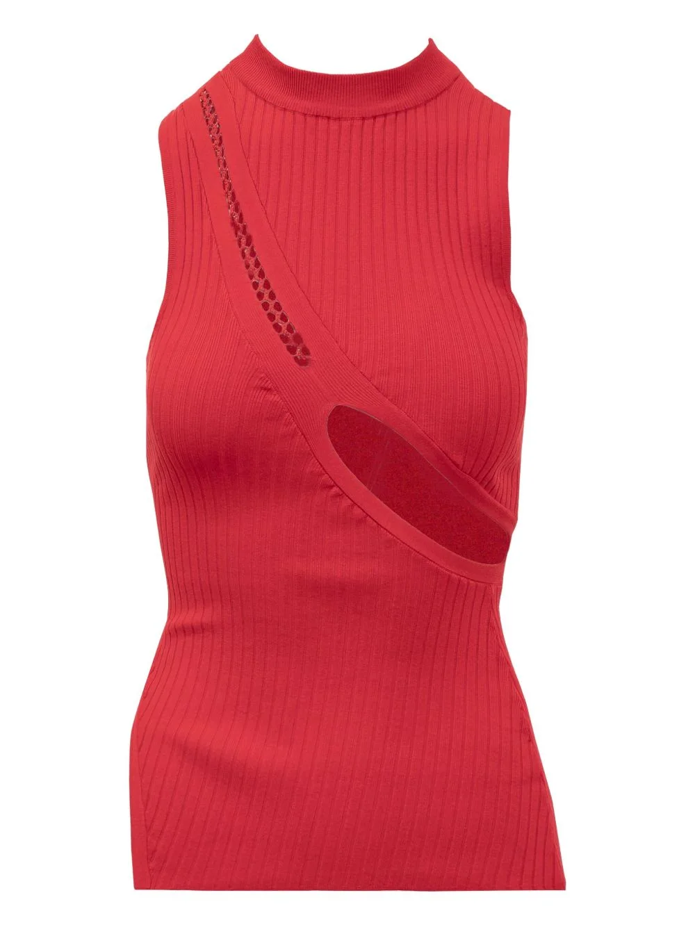 cut-out ribbed top - 1