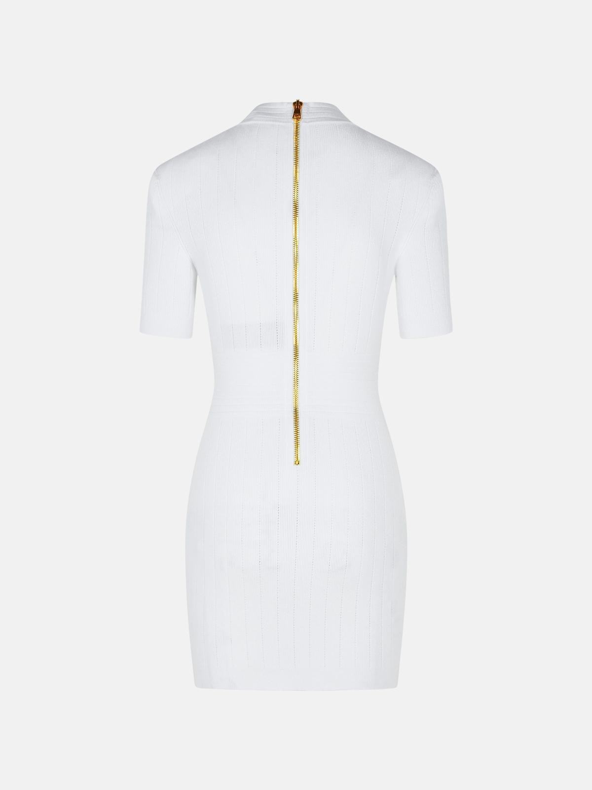 WHITE VISCOSE BLEND DRESS - 3