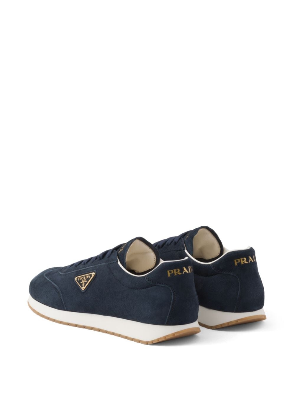 triangle-logo suede sneakers - 3