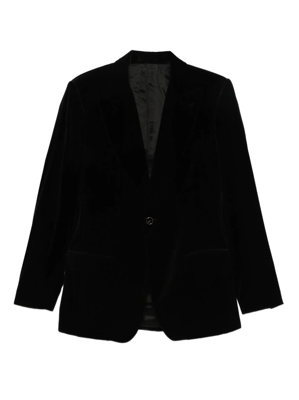 velvet single-breasted blazer - 1