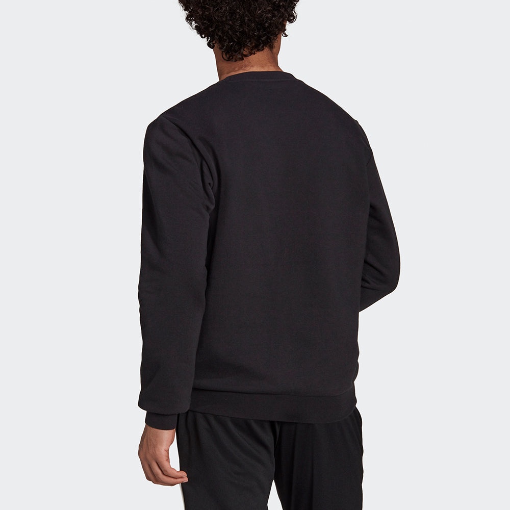 Men's adidas Feelcozy Swt Sports Logo Casual Round Neck Pullover Black GV5295 - 3