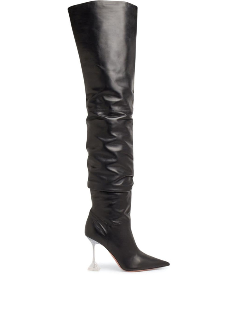 Amina Muaddi Olivia 95mm thigh-high boots outlook