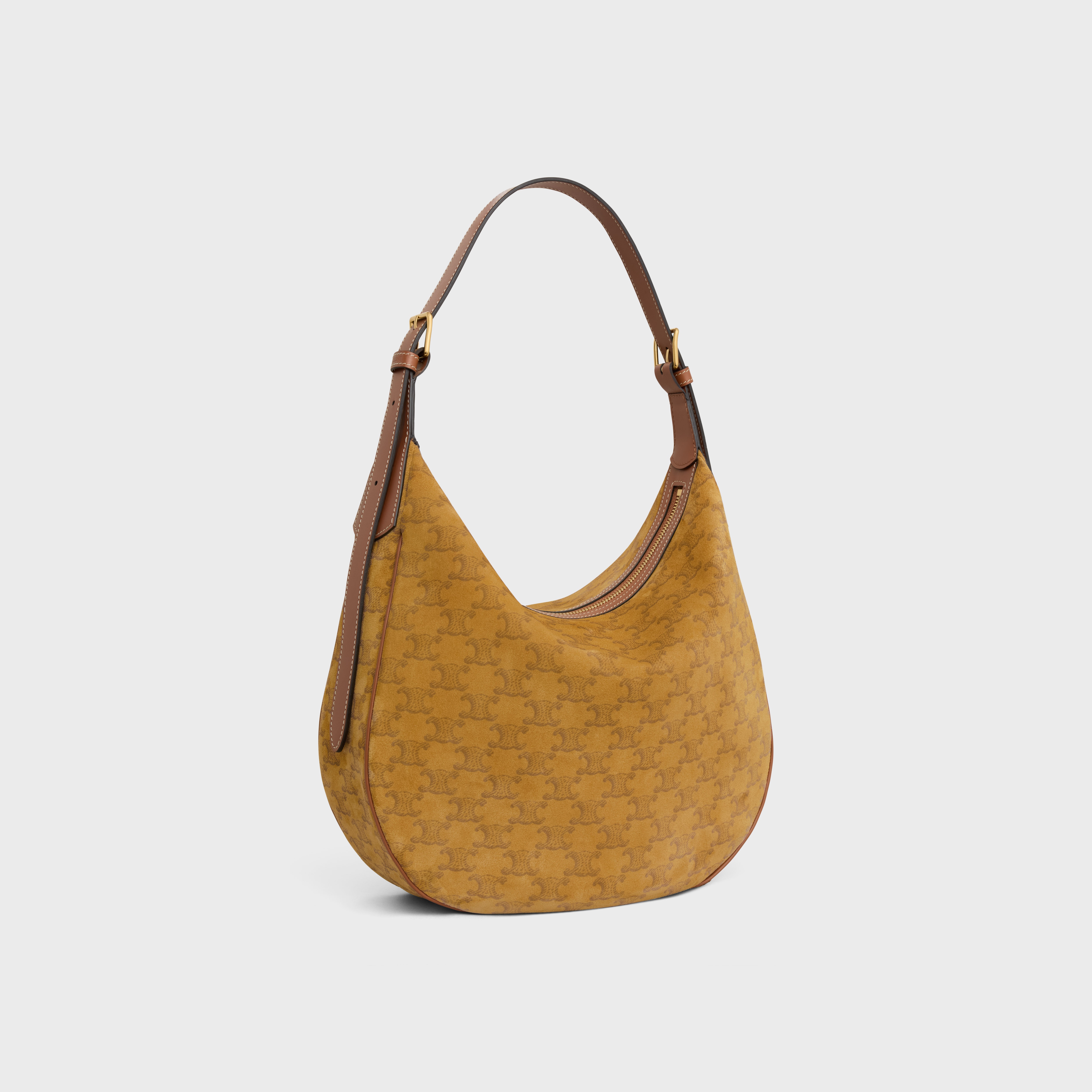 MEDIUM HELOÏSE BAG CUIR TRIOMPHE in SUEDE CALFSKIN WITH TRIOMPHE ALL-OVER - 2