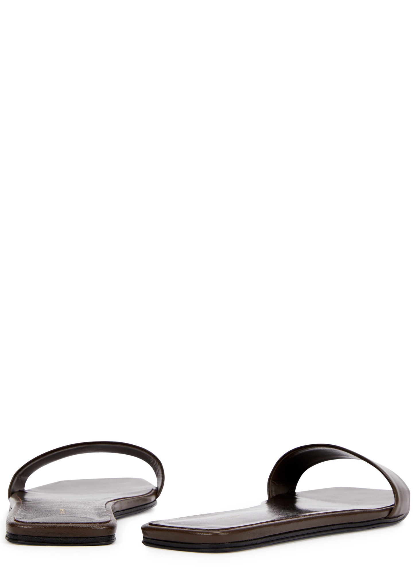 Chocolate leather sliders - 3