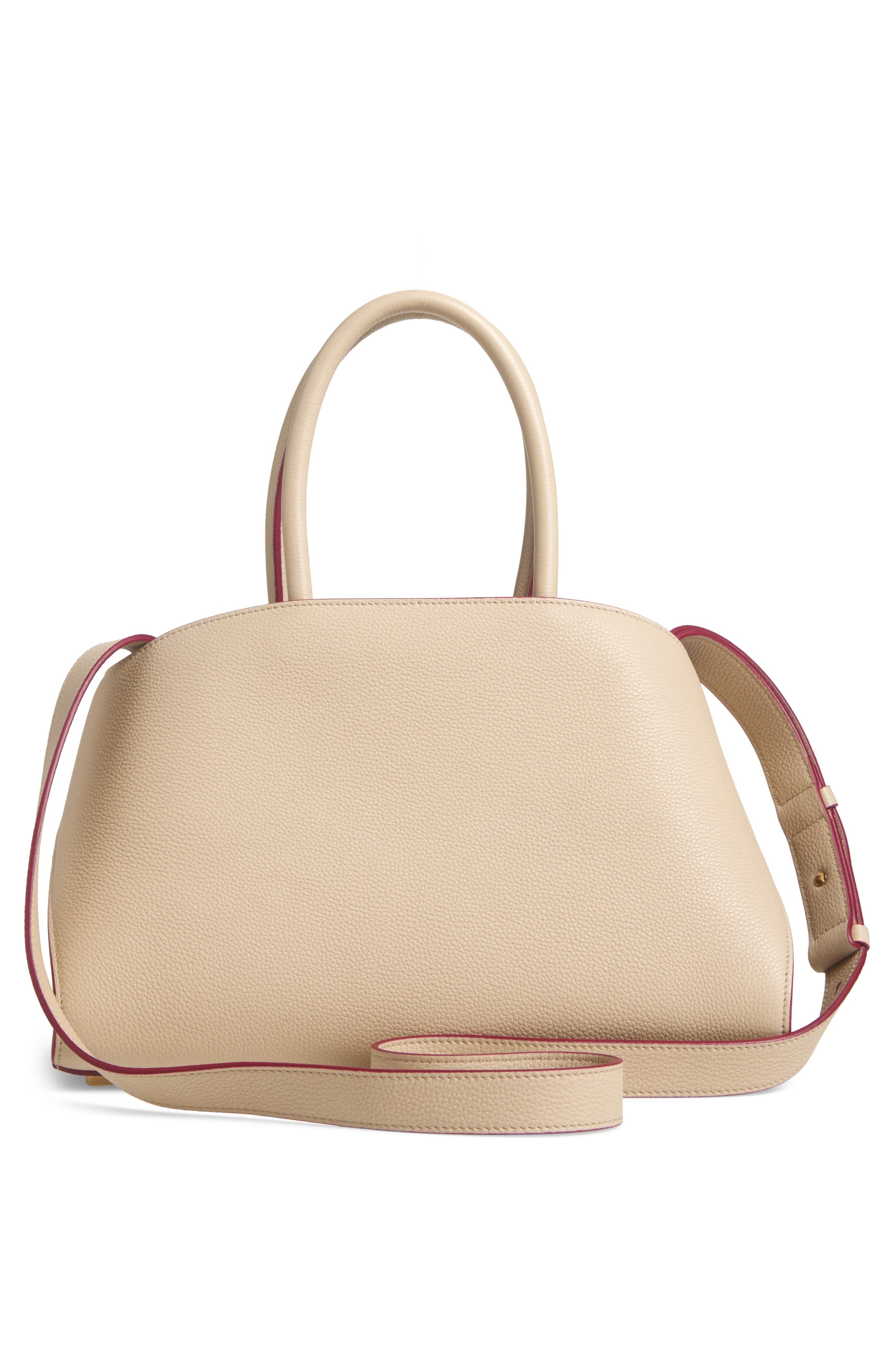FERRAGAMO Small Hug Leather Top Handle Bag in Stone at Nordstrom - 3