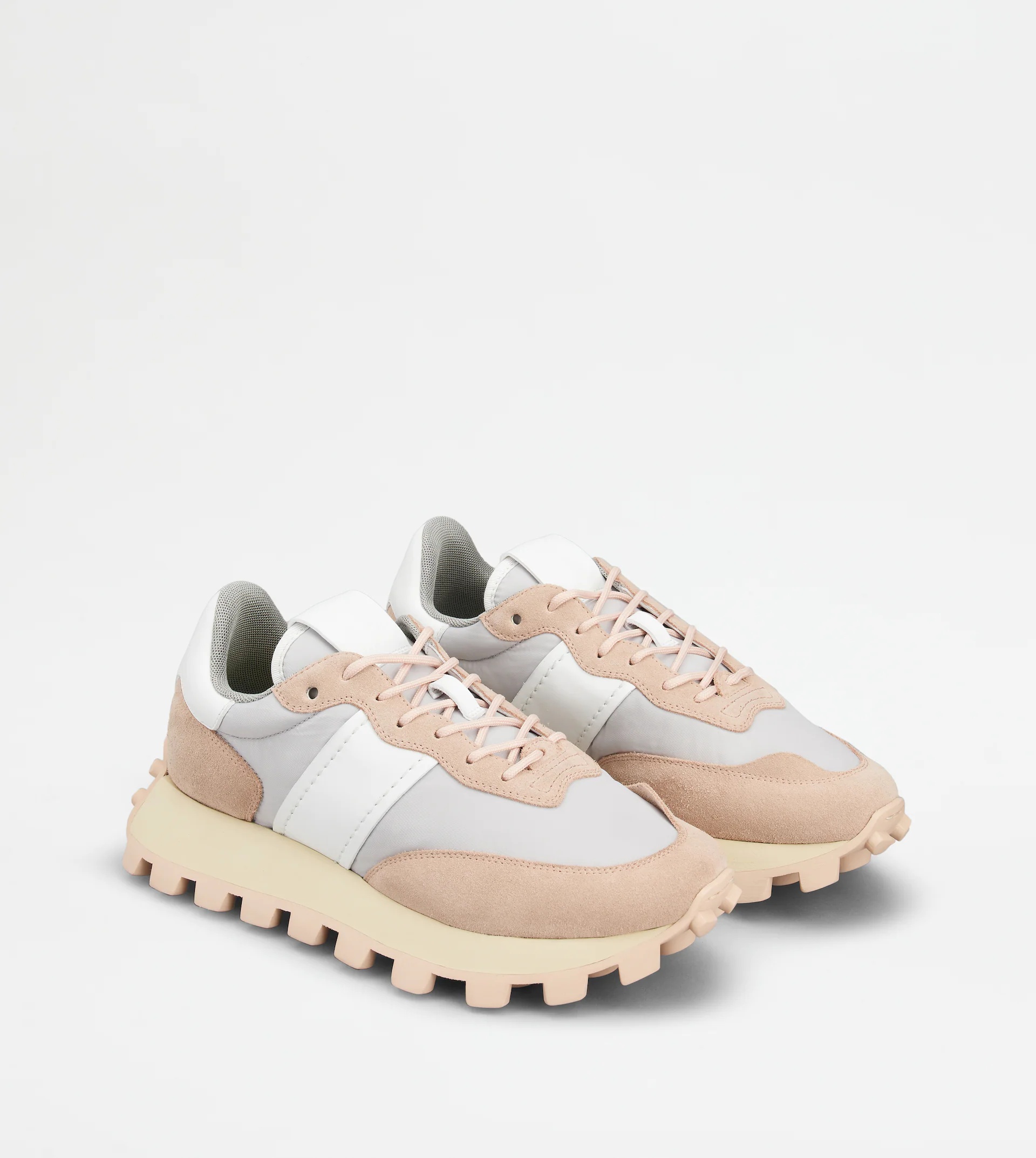SNEAKERS TOD'S 1T IN SUEDE AND FABRIC - GREY, WHITE, BEIGE - 3